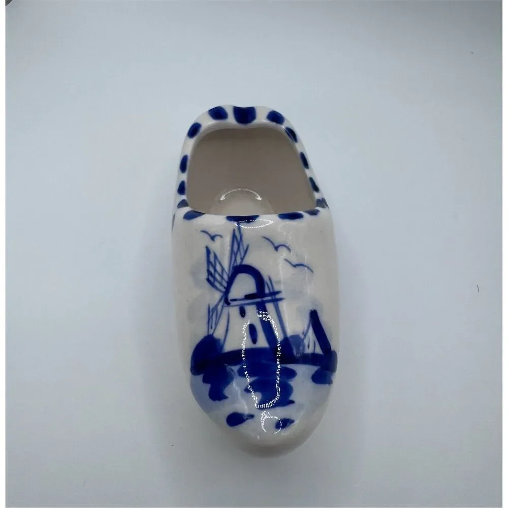 Vintage Delft Blue Hand Painted‎ Dutch Clog Shoe 4.5” Ceramic Decor Collectible - Picture 2 of 5